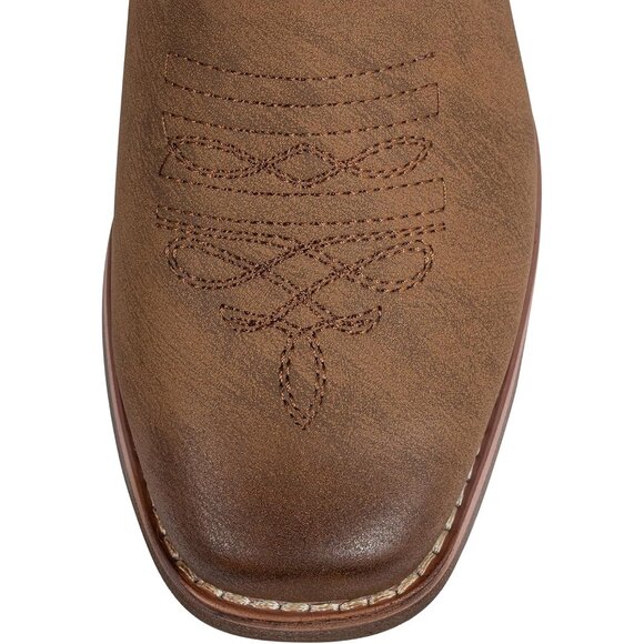 Women's Cowboy Boots Square Toe Western Cowgirl Mid Wide Calf Embroidered - Picture 4 of 8